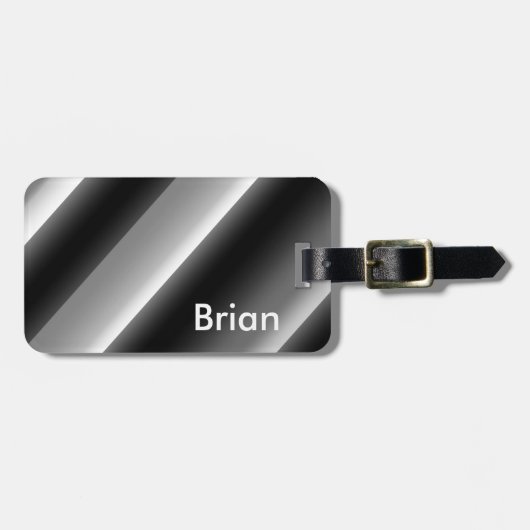 Verbluffende zwarte en witte diagonale strepen bagagelabel (Voorkant horizontaal)