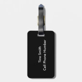 Verbluffende zwarte en witte diagonale strepen bagagelabel (Achterkant verticaal)