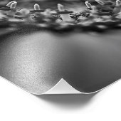 Verbluffende zwarte en witte Floral Macro Foto Afdruk (Hoek)