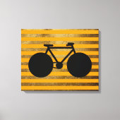 verbluffende zwarte fiets en gouden strepen canvas afdruk (Voorkant)