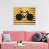 verbluffende zwarte fiets en gouden strepen canvas afdruk (Insitu (Woonkamer))