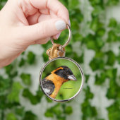 Verbluffende zwarte haarbek sleutelhanger (Hand)