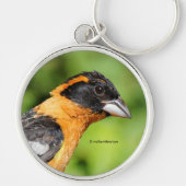 Verbluffende zwarte haarbek sleutelhanger (Voorkant)