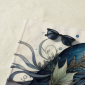 Verbluffende zwarte harige zeemeermin strandlaken (In situ)