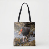 Verbluffende zwarte Oystercatcher met Clam Tote Bag (Voorkant)