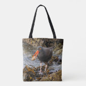 Verbluffende zwarte Oystercatcher met Clam Tote Bag (Achterkant)