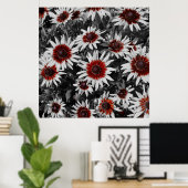 Verbluffende zwartogige Susans Poster (Thuiskantoor)