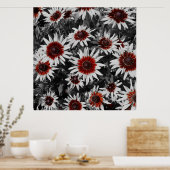 Verbluffende zwartogige Susans Poster (Keuken)