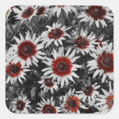 Verbluffende zwartogige Susans Vierkante Sticker (Voorkant)