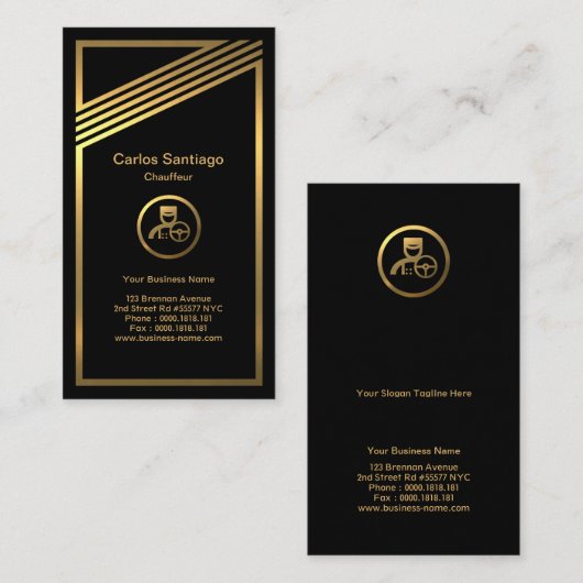 Verbluffer gouden strepen Lijst Visitekaartje (Voorkant / Achterkant)