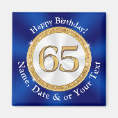 Verbluffing, Cheap, 65th Birthday Party Favors Magneet (Voorkant)