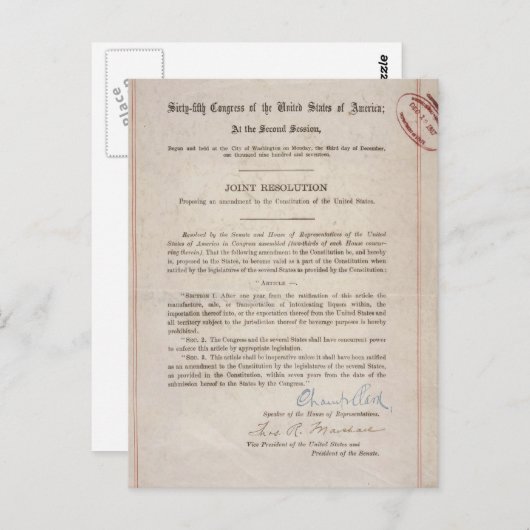 Verbod 18e wijziging briefkaart (Voorkant / Achterkant)