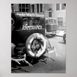  Verbod Bier, Vintage 1930, Bar art Poster