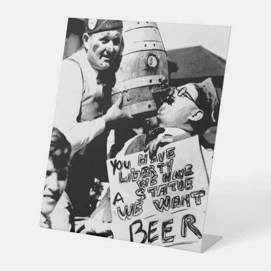  Verbod Bier, we willen Bier Verbod Reclamebord Met Voetstuk (Voorkant)