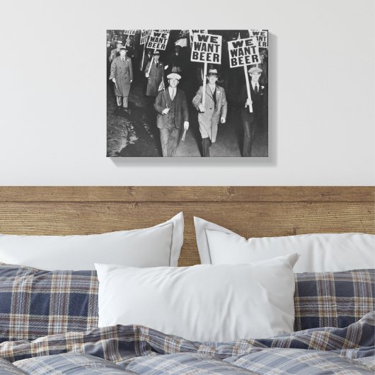 Verbod Bier, willen wij Bier, Bierkunst Canvas Afdruk (Insitu (Slaapkamer))