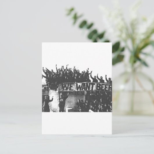  Verbod Bier zwart-wit 1920 Briefkaart (Staand voorkant)