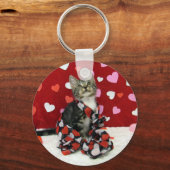 Verbod de kat mijn hart sleutelketen sleutelhanger (Voorkant)