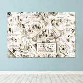 Verbod Era Harlem, New York Speakeasy Map Canvas Afdruk (Insitu (Houten vloer))