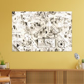 Verbod Era Harlem, New York Speakeasy Map Canvas Afdruk (Insitu (Woonkamer))