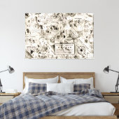 Verbod Era Harlem, New York Speakeasy Map Canvas Afdruk (Insitu (Slaapkamer))