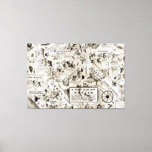 Verbod Era Harlem, New York Speakeasy Map Canvas Afdruk