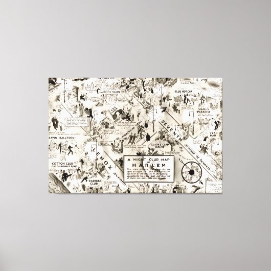 Verbod Era Harlem, New York Speakeasy Map Canvas Afdruk (Voorkant)