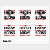 VERBOD FASCISME NIET BOEKEN VIERKANTE STICKER (Vel)