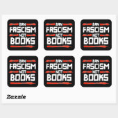 VERBOD FASCISME NIET BOEKEN VIERKANTE STICKER (Vel)