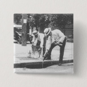 Verbod om Whiskey in een riool Vintage te gieten Vierkante Button 5,1 Cm