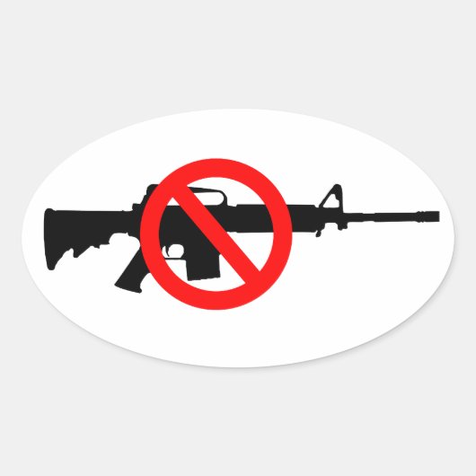 Verbod op asfaltwapens ovale sticker (Voorkant)