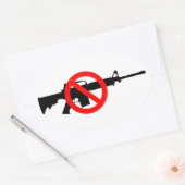 Verbod op asfaltwapens ovale sticker (Envelop)