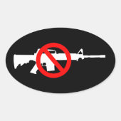 Verbod op asfaltwapens ovale sticker (Voorkant)