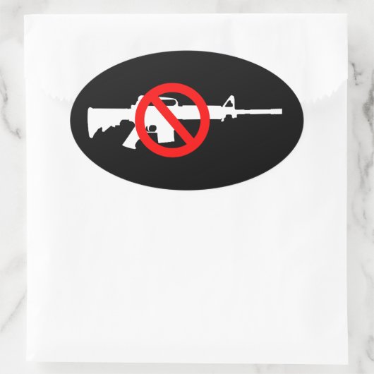 Verbod op asfaltwapens ovale sticker (Tas)