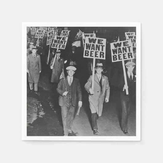 verbod op bier, we willen bier servet (Voorkant)