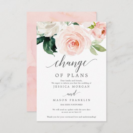 Verbod op bruiloft - Uitgesteld - Wijziging planne Kaart (Voorkant / Achterkant)