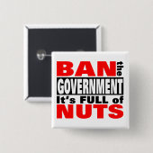 Verbod op de regering vierkante button 5,1 cm (Voorkant /achterkant)