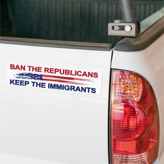 Verbod op de republikeinen De immigranten houden Bumpersticker (Op Truck)