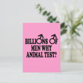 Verbod op dierproeven grappige slogan briefkaart (Staand voorkant)