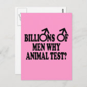 Verbod op dierproeven grappige slogan briefkaart (Voorkant / Achterkant)