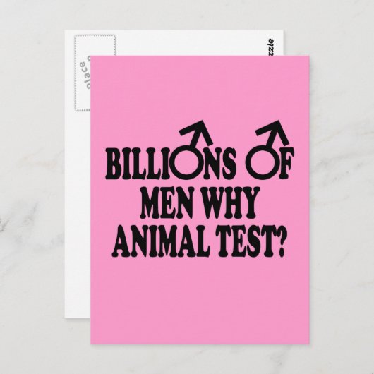 Verbod op dierproeven grappige slogan briefkaart (Voorkant / Achterkant)