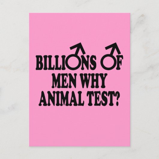 Verbod op dierproeven grappige slogan briefkaart (Voorkant)