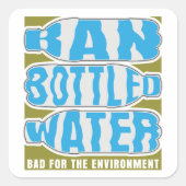 Verbod op flessenwater vierkante sticker (Voorkant)