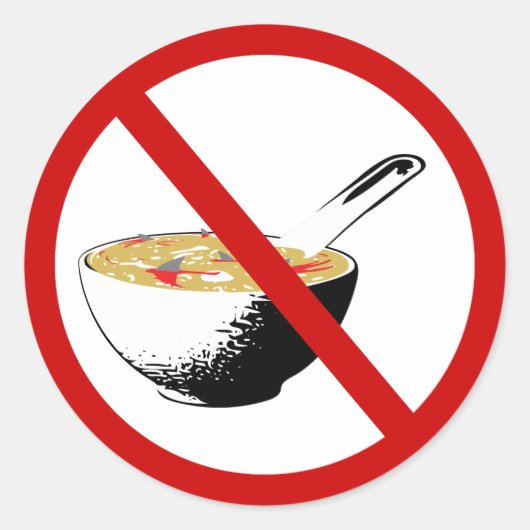 verbod op haaienvinnensoep ronde sticker (Voorkant)