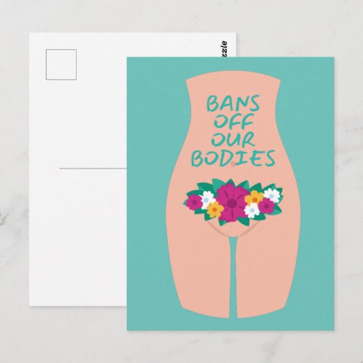 Verbod op onze lichamen Aqua Briefkaart (Voorkant / Achterkant)