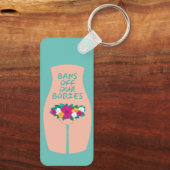 Verbod op onze lichamen Aqua Sleutelhanger (Achterkant)