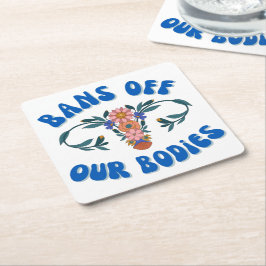 Verbod op onze lichamen Floral Uterus Pro-Choice Kartonnen Onderzetters