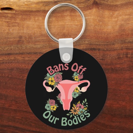 Verbod op onze lichamen sleutelhanger (Achterkant)