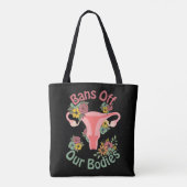 Verbod op onze lichamen tote bag (Achterkant)