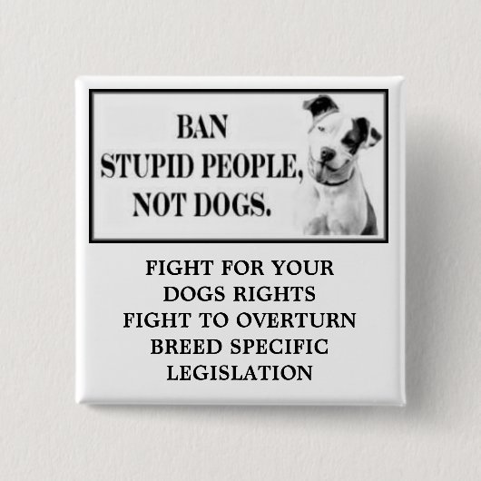 Verbod op stoute mensen, niet honden vierkante button 5,1 cm (Voorkant)