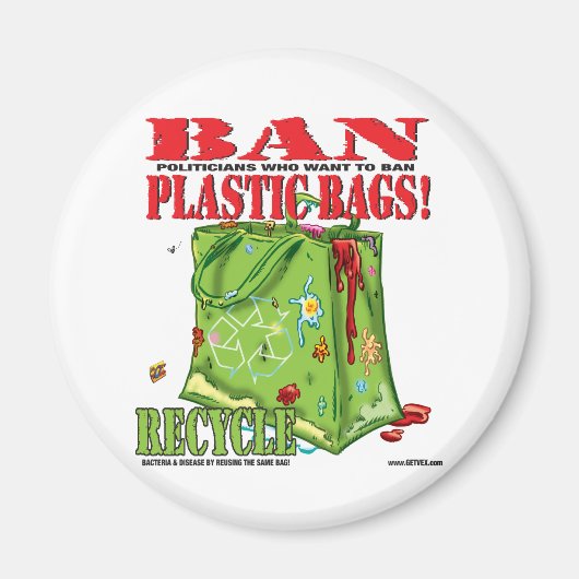 VERBOD... PLASTIC ZAKKEN! MAGNEET (Voorkant)
